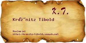 Kránitz Tibold névjegykártya